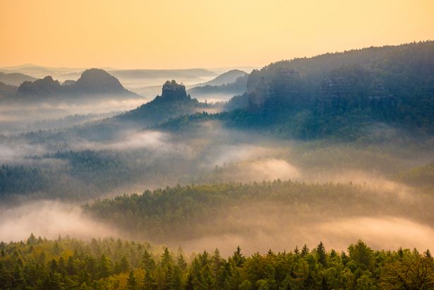 View over the Elbe Sandstone Mountains