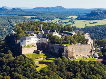 View of Königstein Fortress in Saxon Switzerland 